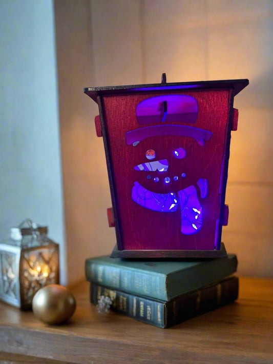 Red Snowman Large Lantern